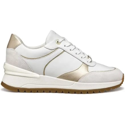 GEOX DESYA DAMES Sneakers - WIT/LICHTGOUD - Maat 40