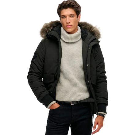 Superdry - Everest pufferbomberjack met capuchon - Heren - Gewatteerde jassen