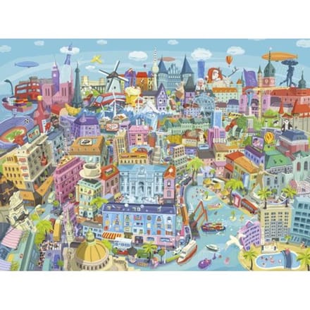Puzzel Good old Europe 1500 Stukjes 3hoek Heye