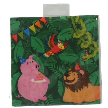 Jungle Thema Servetten - 33x33 cm - Papieren - Groen & Bruin
