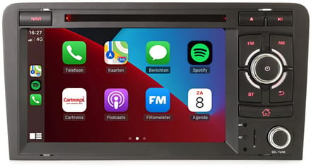 Carplay autoradio voor Audi A3 S3 RS3 | 2004 t/m 2013 | Android 16 | Draadloos Apple Carplay & Android auto | 4GB + 64GB | 8-core | Cartronix | 2025 model | 2004 2005 2006 2007 2008 2009 2010 2011 2012 2013 | Bluetooth & Wifi
