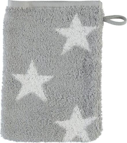 Cawö Stars Washandje - Zilver - 16x22