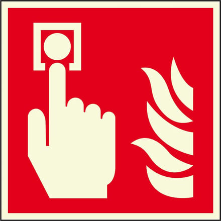 Extra lichtgevende brandmelder sticker, F005 200 x 200 mm