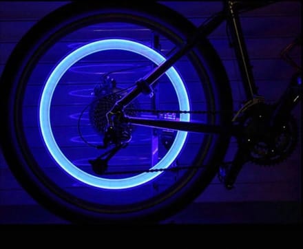 New Age Devi - Ventielverlichting - Wielverlichting - 2x LED-Spaaklicht - Blauwe Fietsverlichtingsets