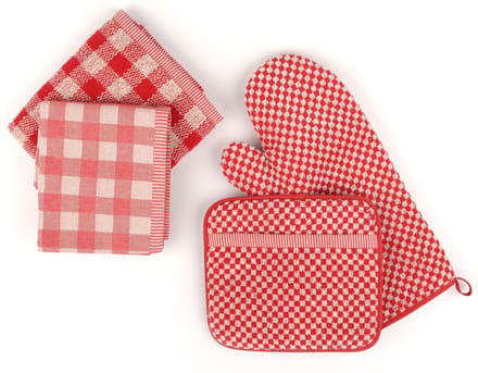Bunzlau Castle | Theedoek - Ruit Rood| 65.00 x 65.00 cm