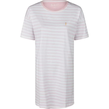 By Louise Dames Nachthemd Korte Mouw Roze Gestreept - Maat M