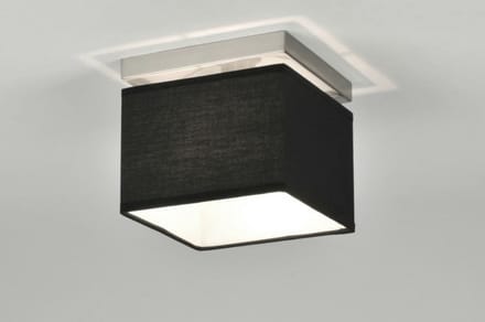 Lumidora Plafondlamp 71210 - Plafonniere - ADELAIDE - E14 - Zwart - Aluminium - Textiel