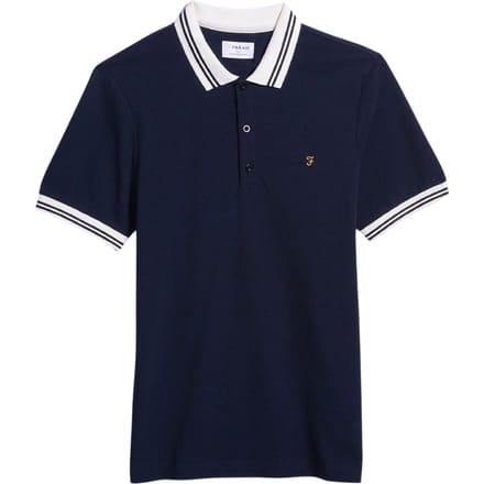 Farah Heren Regular Poloshirt met Korte Mouwen (Echte marine)