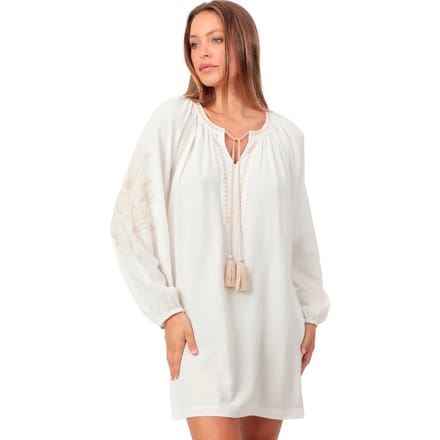 Korte Jurk Admas Strandcaftan met lange mouwen Embroidery And Cords