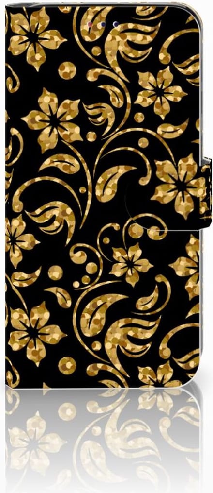 Samsung Galaxy A10 Hoesje Gouden Bloemen