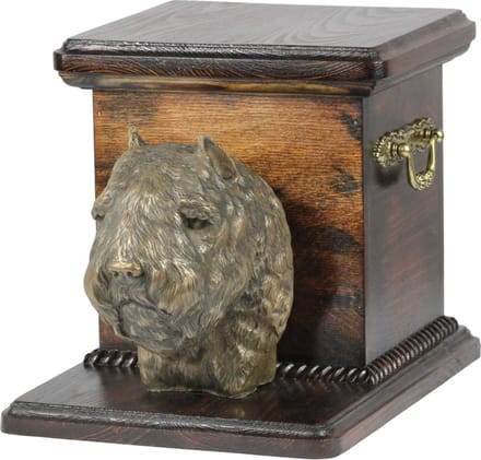 Elegante urn voor Bouvier des Flandres met hondenbuste