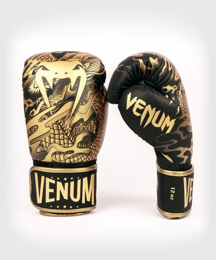 Venum Dragon's Flight - Bokshandschoenen - Zwart/Brons - 14oz
