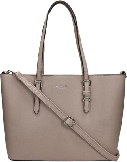 Flora & Co Nora Grote Schoudertas - Dames - Imitatieleer - Beige / Taupe