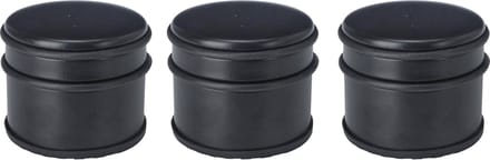 Deurstopper - 3x - rond - RVS - mat zwart - 9 x 9 x 7.5 cm - 1 kilo gewicht