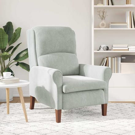 vidaXL - Fauteuil - Lichtgrijs - Fluweel