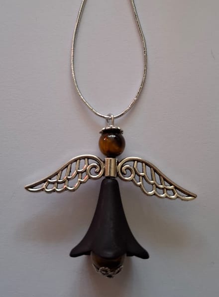 Kerstengel Boomversiering "Tijgeroog Goud"