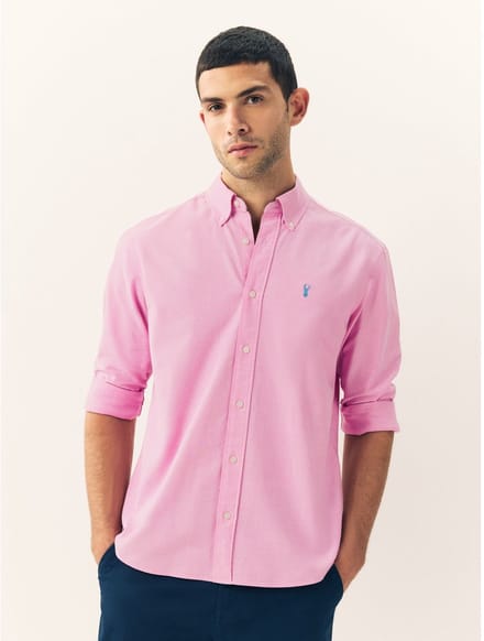 Next - Heren - Slim-fit Oxford-overhemd met lange mouwen - Roze