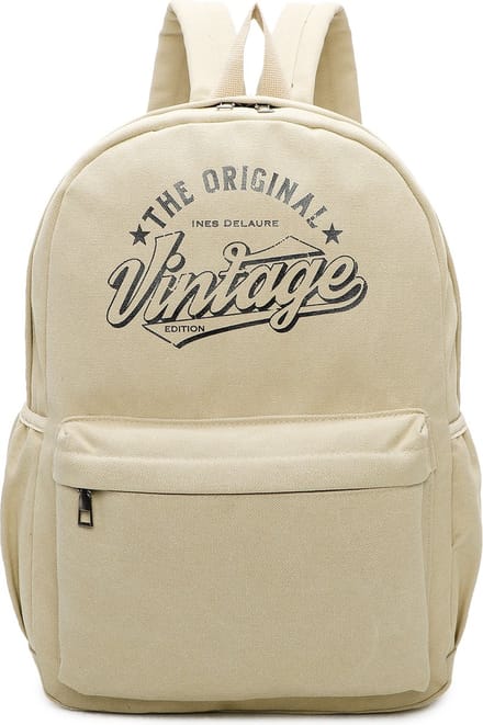 Ines Delaure - Canvas Rugzak - "Vintage" - beige