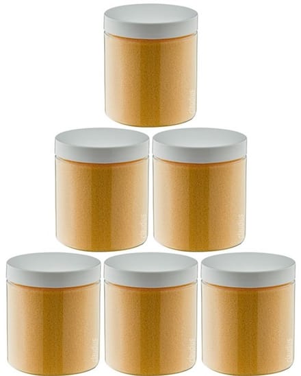 Scrubzout Appel-kaneel - 300 gram - Pot met witte deksel - set van 6 stuks - Hydraterende Lichaamsscrub