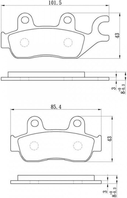Remblokken Perftec voor Motor Honda 125 CBF NAJ-ED 2018 tot 2020 vooraan Nieuw