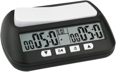 Digitale Schaakklok - Schaker Timer - Spel Tijd Bewaken - Bonus en Vertraging Modi - 140mm x 88mm - Zwart