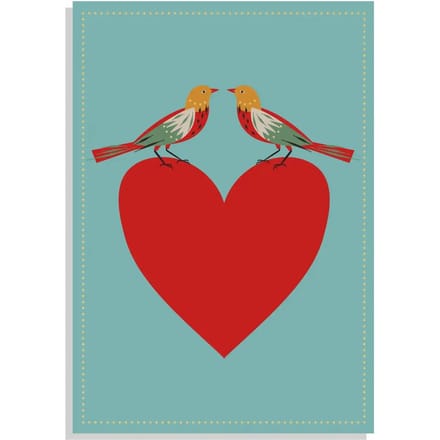Verjaardagskaart vogels en hart Rex London