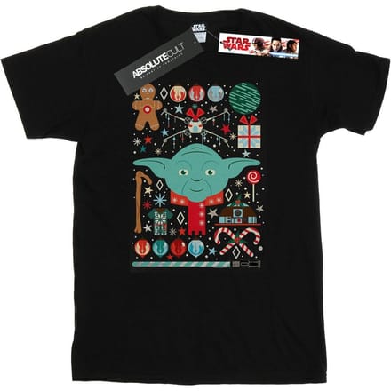 Star Wars Heren Yoda Kerstmis T-Shirt (Zwart)