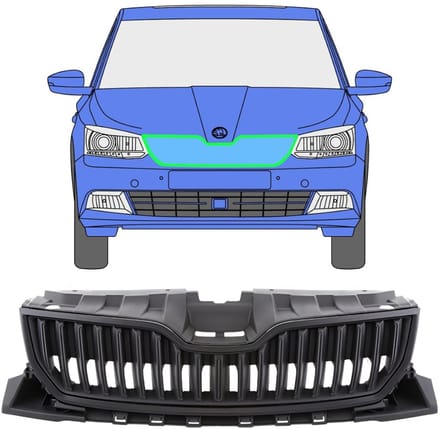 Zwarte grill voor Skoda Fabia 2014-2018 / Set