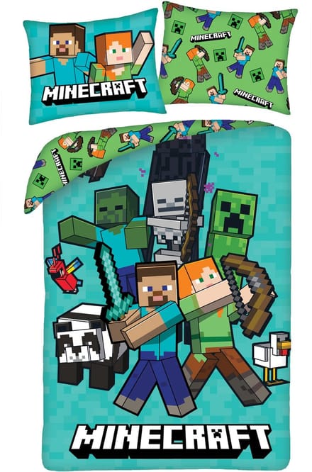 Minecraft Dekbedovertrek Fight Mode - 140 x 200 cm / 70 x 90 cm - Polyester