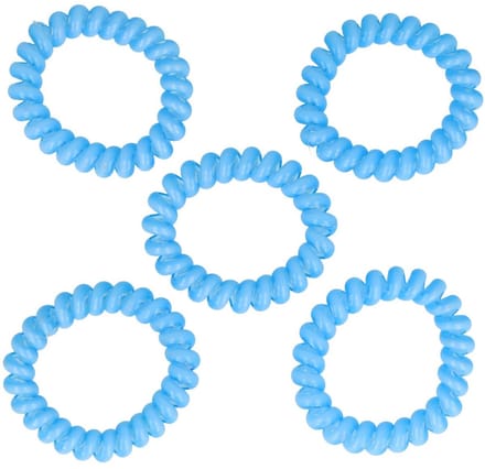 Haarsoires Haarelastieken Invisibobble - Basic - Telefoondraad - Blauw - Set van 5 - Spiraal Haar Elastieken - Haarvriendelijk