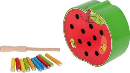 Magnetische houten rups appel