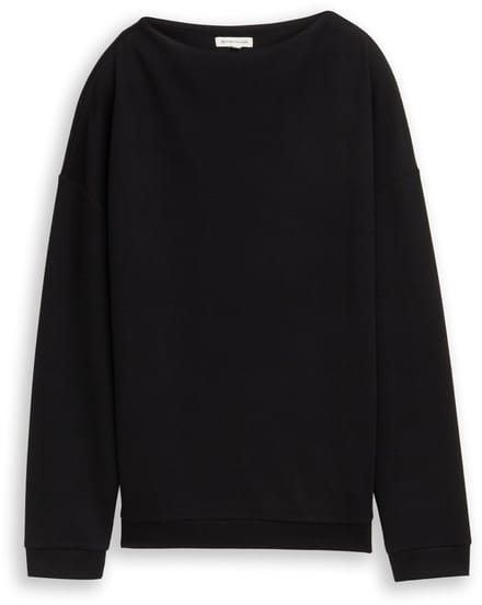Tom Tailor - Loose fit sweatshirt met opstaande kraag - Maat M - deep black