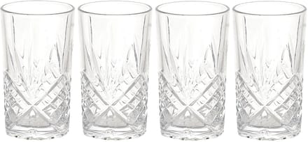 Cook Concept Cocktail Drinkglazen - Luxe relief - transparant - glas - set 4x stuks - 350 ml