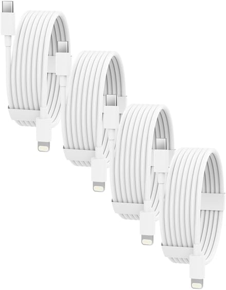 USB C naar Geschikt voor: USB Lightning Kabel - 2 Meter Oplaadkabel 4x - Snel Lader USB-C Oplader - Wit