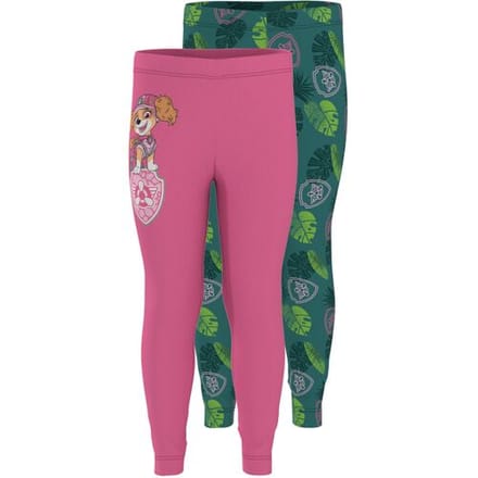 LUPILU Set van 2 kinder leggings Paw Patrol (Roze/Groen, 110/116)