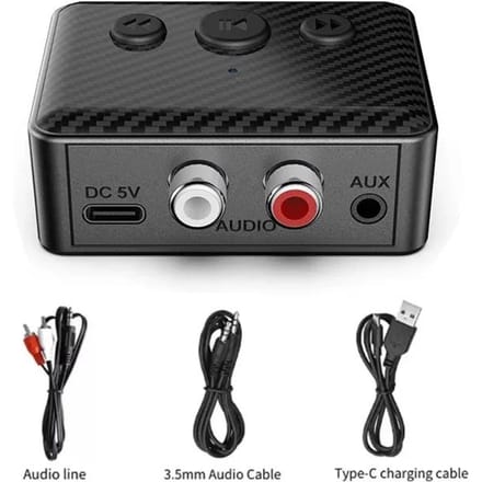 5-in-1 Bluetooth 5.4 Audio NFC Ontvanger 3,5mm Aux RCA USB Stereo Muziek Adapter Met Microfoon Auto Kit Luidspreker Versterker