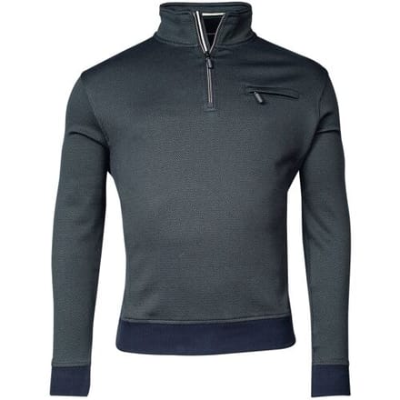 Baileys Trui Halfzip 2-Tone Jacquard Sweatshirt Donker Groen / male