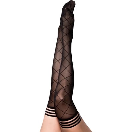 Kix´ies - Hold up kousen met ruit patroon - Zwart