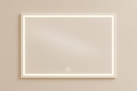 LINEA UNO - Raflad 100 x 60 - Frameloos - Spiegel - Rechthoek - LED-verlichting (dimbaar) - 301669