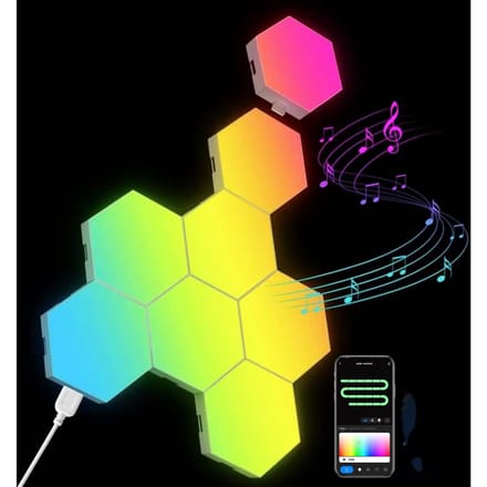 DIY BT graffiti wifi spraakbesturing zeshoekige gaming honingraat vreemd lichtbord splicing quantum wit