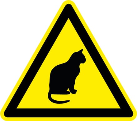 Pas op katten bord - kunststof 100 mm