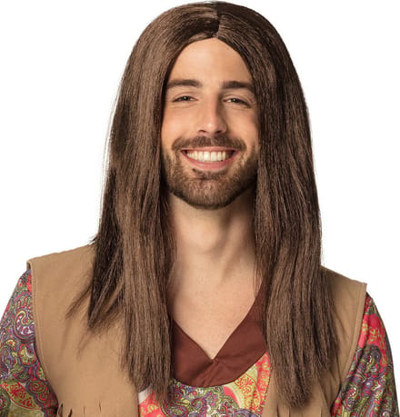 Boland - Pruik John lang Bruin - Steil - Lang - Mannen - Hippie - 60's & 70's - Hippie & Flower Power