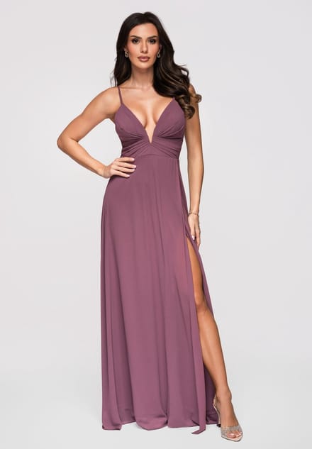 LARICA Jurk - Slim Fit - Rits - Effen Violet S