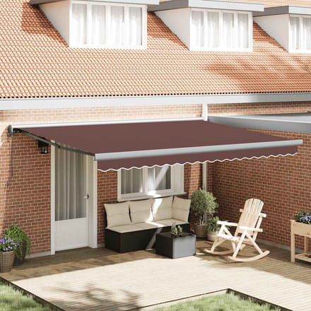 vidaXL - Uitschuifbare - luifel - Bruin - met - Antraciet - Frame - 450 - × - 300 - cm