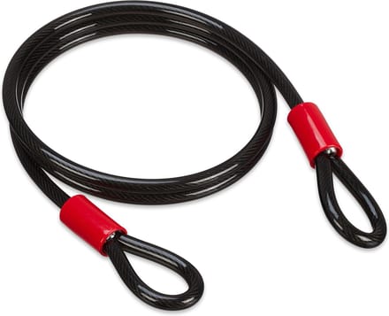staalkabel - met lussen - Ø 12 mm - 2 m - geplastificeerde stalen kabel - zwart