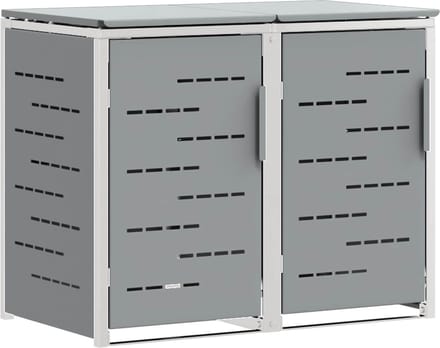 vidaXL - Containerombouw - for - 2 - Bins - 240L - Roestvrij - staal - Grijs