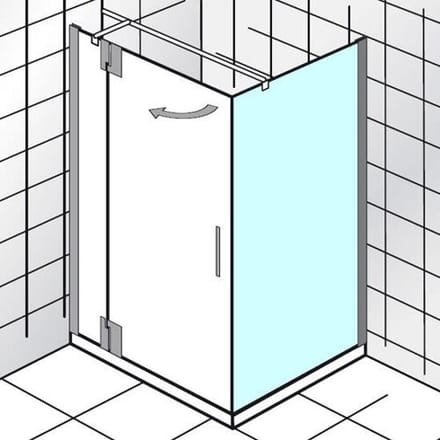 HSK K2P side panel for hinged door on side panel 75 x 200 cm