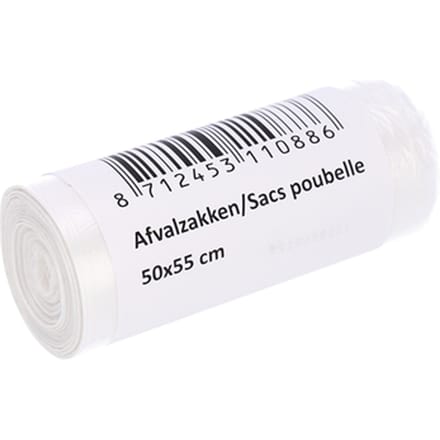 Afvalzak Cleaninq 50x55cm HDPE T15 25L transparant
