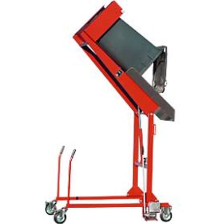 Afval container station kiepstation MKS-H, handpomp, rood RAL 3000