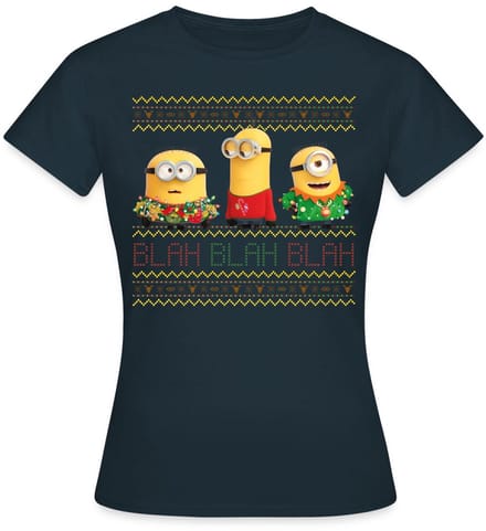 Minions Ugly X-mas Blah T-Shirt Dames